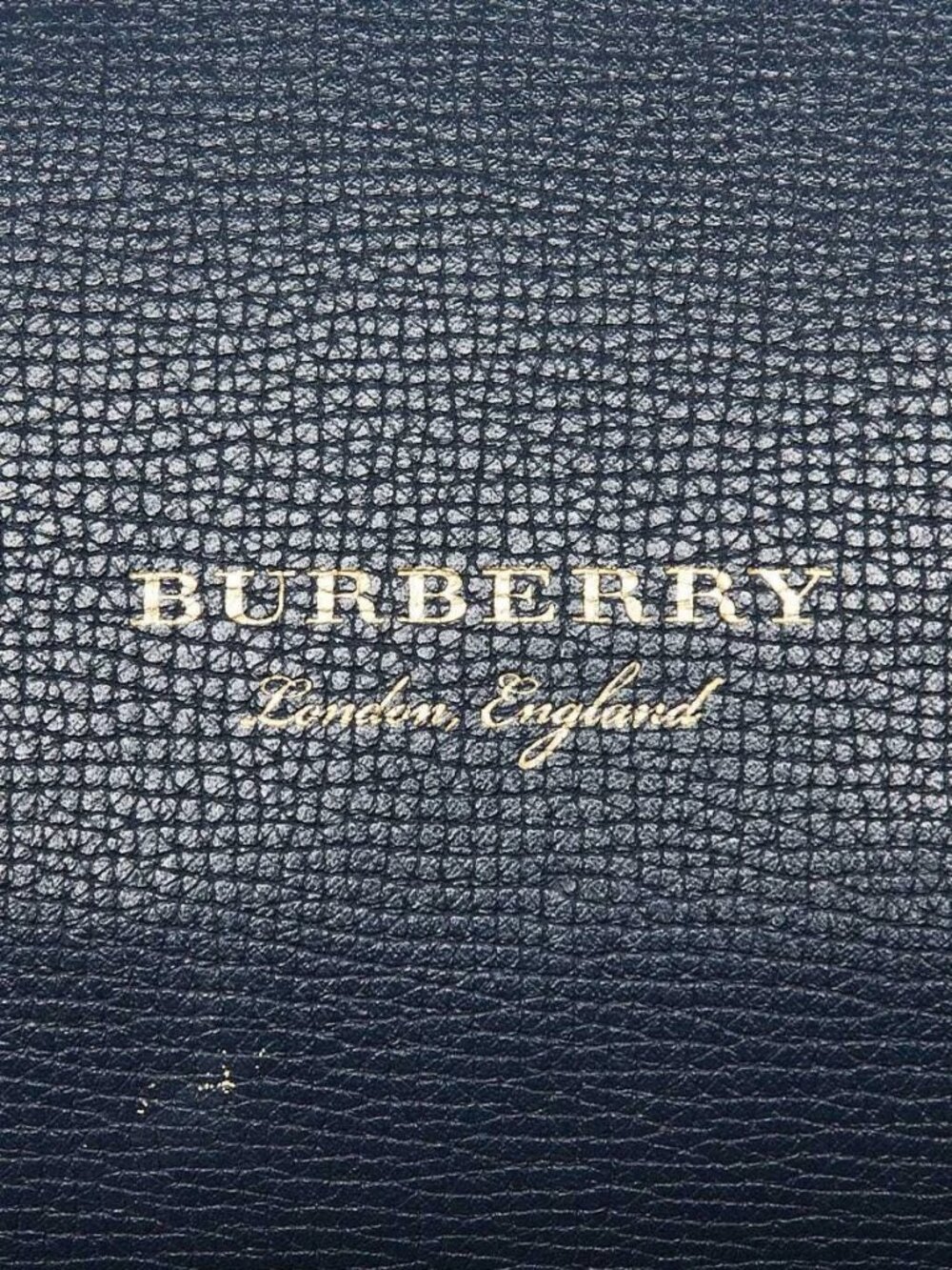 Burberry Blue Pebbled Leather House Check Medium Banner Tote Bag - Picture 8 of 12